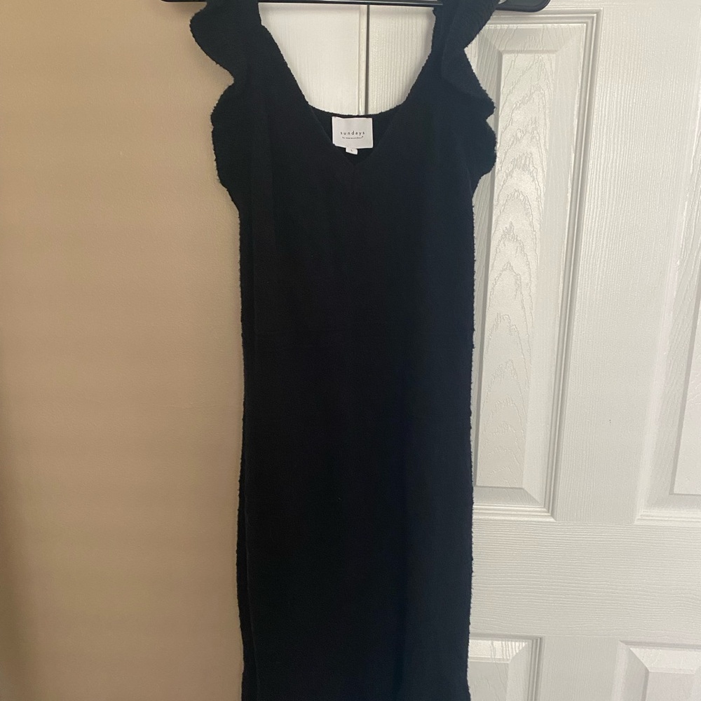 Sundry Black Ruffled Sheath Dress for Cocktail Nights